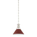 Hudson Valley - MDS351-PN/CRN - One Light Pendant - Painted No. 2 - Polished Nickel/Soft Crimson