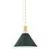 Hudson Valley - MDS352-AGB/SSG - One Light Pendant - Painted No. 2 - Aged Brass/Soft Studio Green