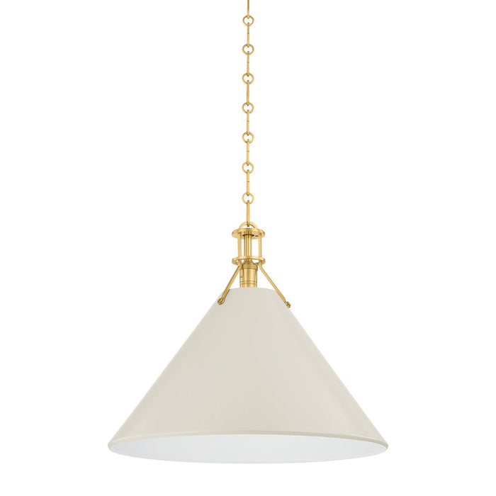 Hudson Valley - MDS352L-AGB/OW - One Light Pendant - Painted No. 2 - Aged Brass/Off-White