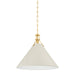 Hudson Valley - MDS352L-AGB/OW - One Light Pendant - Painted No. 2 - Aged Brass/Off-White