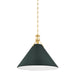 Hudson Valley - MDS352L-AGB/SSG - One Light Pendant - Painted No. 2 - Aged Brass/Soft Studio Green