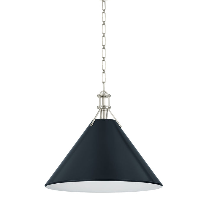 Hudson Valley - MDS352L-PN/DBL - One Light Pendant - Painted No. 2 - Polished Nickel/Darkest Blue