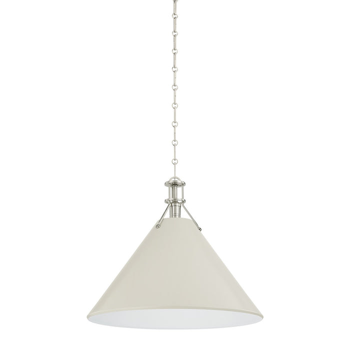 Hudson Valley - MDS352L-PN/OW - One Light Pendant - Painted No. 2 - Polished Nickel/Off-White