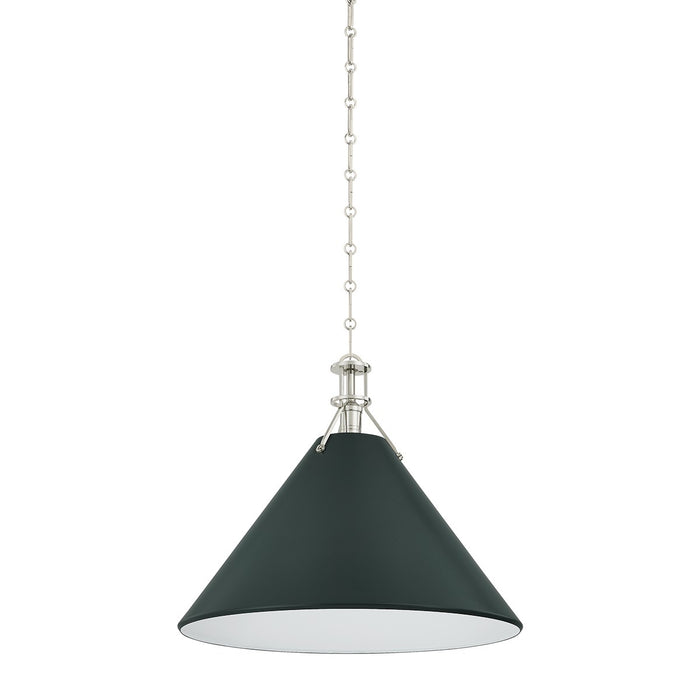 Hudson Valley - MDS352L-PN/SSG - One Light Pendant - Painted No. 2 - Polished Nickel/Soft Studio Green