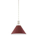 Hudson Valley - MDS352-PN/CRN - One Light Pendant - Painted No. 2 - Polished Nickel/Soft Crimson