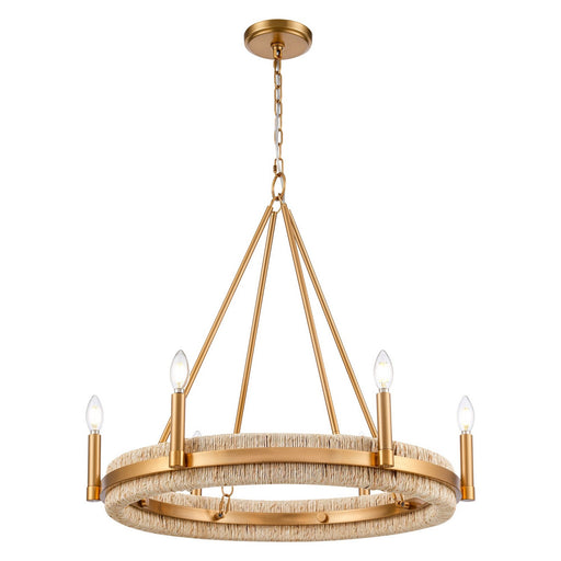 Copa Six Light Chandelier Natural Brass