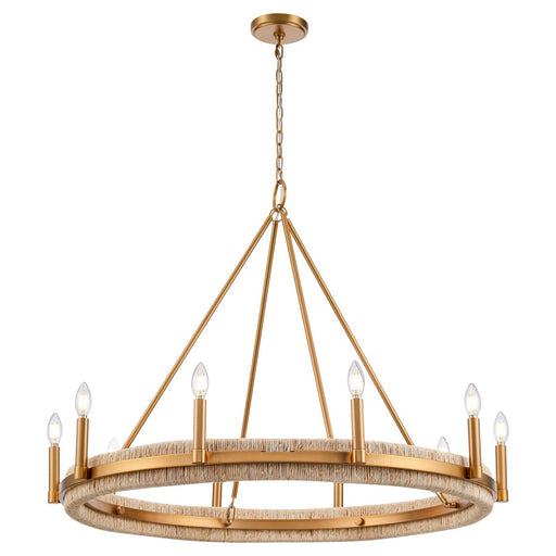 Copa Ten Light Chandelier Natural Brass