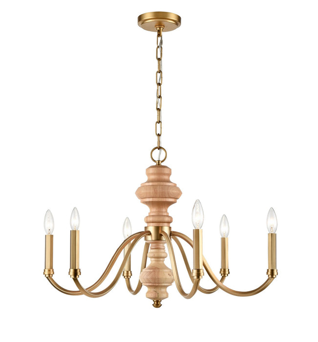 Arabela Lighting - 85141-6 - Six Light Chandelier - French Country - Natural Brass