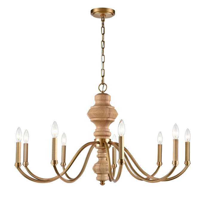 Arabela Lighting - 85142-9 - Nine Light Chandelier - French Country - Natural Brass