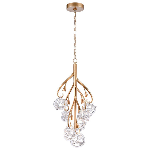 Freeform LED Chandelier Antique Gold Leaf
