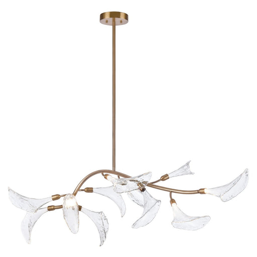 Calla LED Linear Chandelier Natural Brass