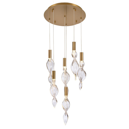 Aurora LED Pendant Natural Brass