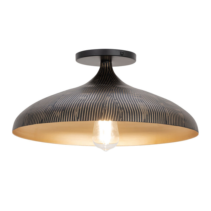 Maxim - 10910BKGLD - One Light Flush Mount - Fleur - Black / Gold