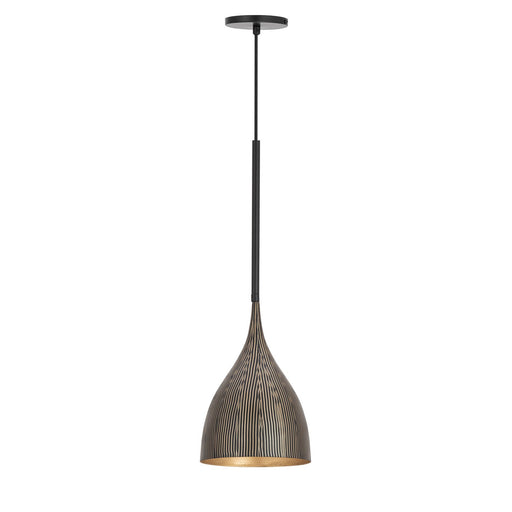 Fleur One Light Mini Pendant Black / Gold