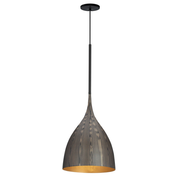 Maxim - 10912BKGLD - One Light Pendant - Fleur - Black / Gold