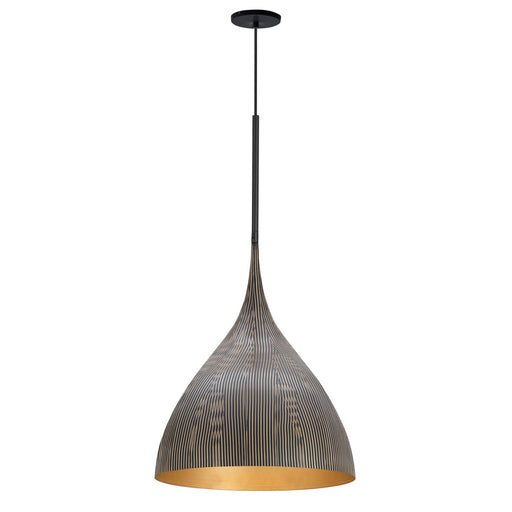 Fleur One Light Pendant Black / Gold