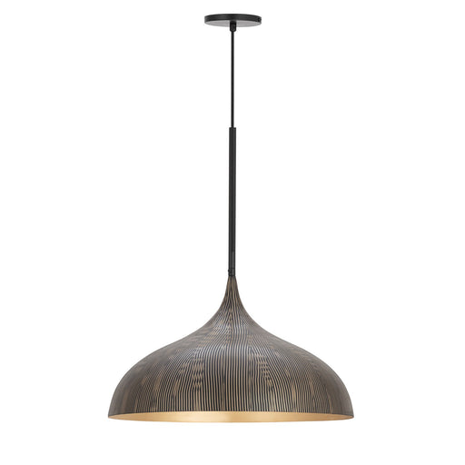Fleur One Light Pendant Black / Gold