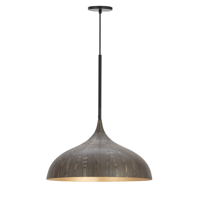 Maxim - 10914BKGLD - One Light Pendant - Fleur - Black / Gold