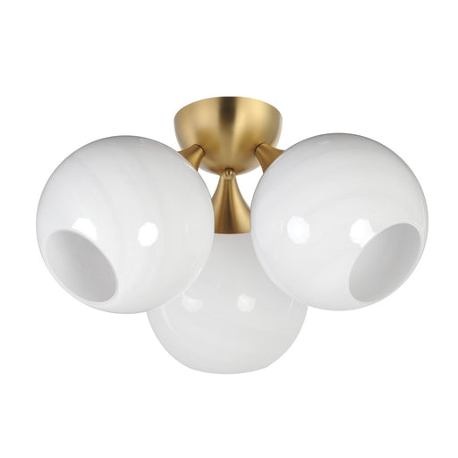 Neve Three Light Semi Flush Mount Natural Aged Brass