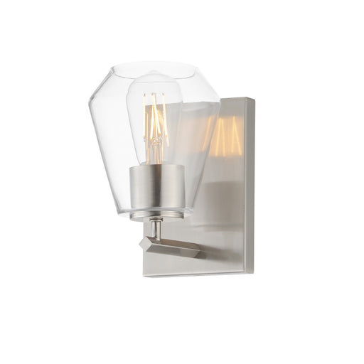 Geode One Light Wall Sconce Satin Nickel