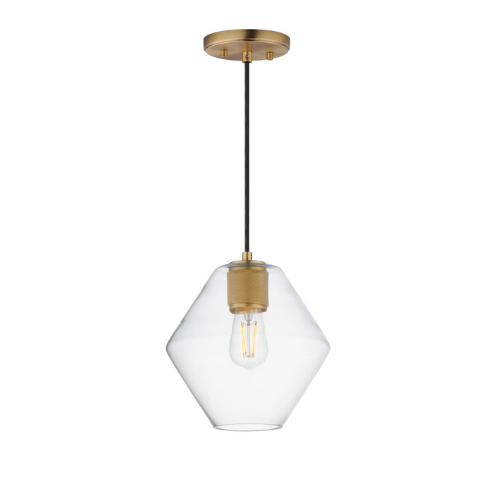 Maxim - 21336CLNAB - One Light Pendant - Geode - Natural Aged Brass