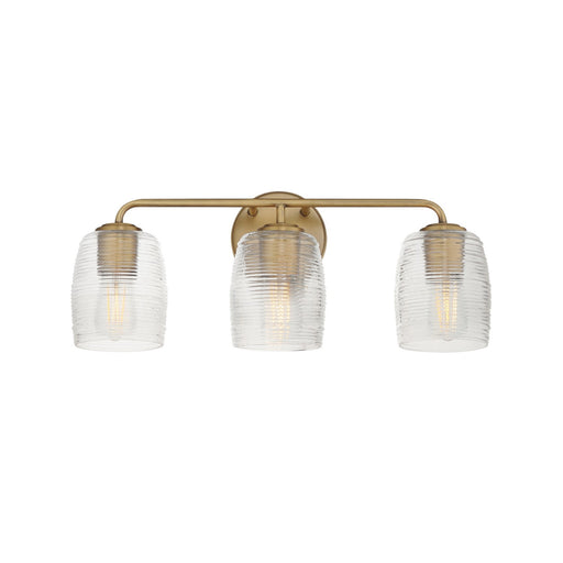 Honey Three Light Bath Vanity Natural Aged Brass