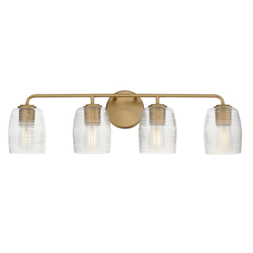 Honey Four Light Bath Vanity Natural Aged Brass