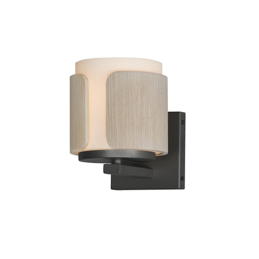 Draughtsman One Light Wall Sconce Natural Wood/Charcoal