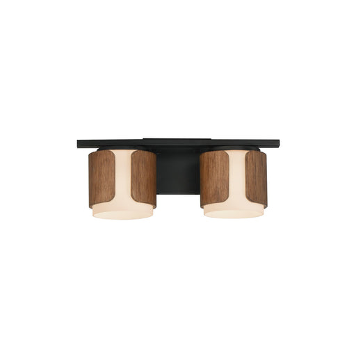Draughtsman Two Light Bath Vanity Walnut / Black