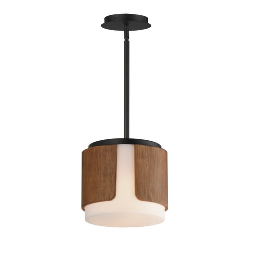 Draughtsman Two Light Semi Flush Mount - Pendant Walnut / Black