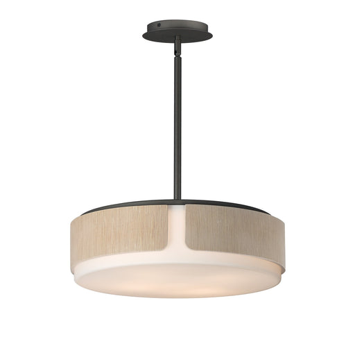 Draughtsman Four Light Semi Flush Mount - Pendant Natural Wood/Charcoal