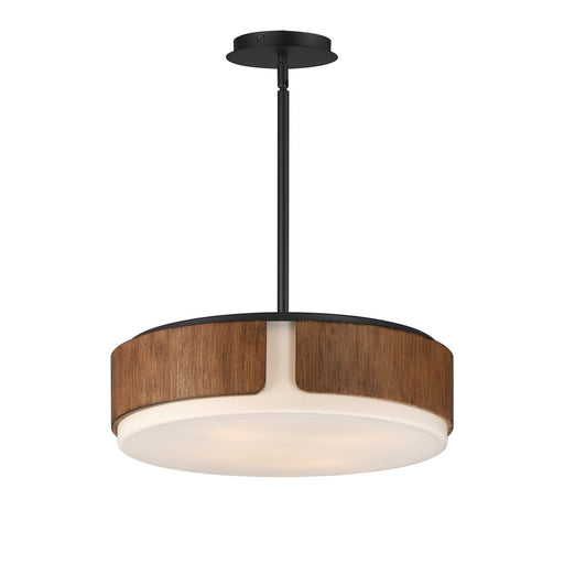 Draughtsman Four Light Semi Flush Mount - Pendant Walnut / Black