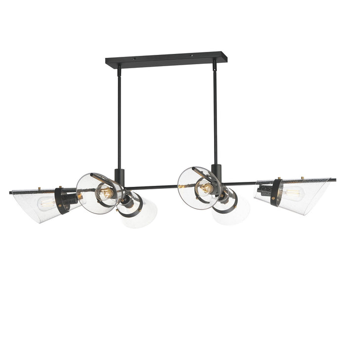 Maxim - 21726CDDBZAB - Six Light Linear Pendant - Finch - Dark Bronze/Antique Brass