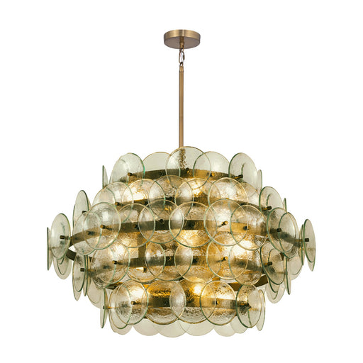 Loren 12 Light Chandelier Weathered Brass