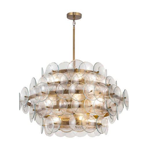 Loren 12 Light Chandelier Weathered Brass