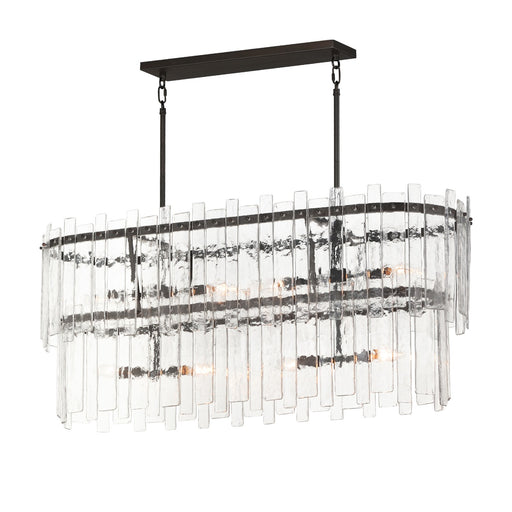 Warren Eight Light Linear Pendant Dark Bronze