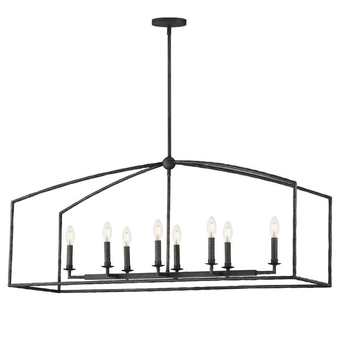 Maxim - 21848BS - Eight Light Linear Pendant - Martel - Blacksmith