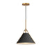 Maxim - 25229BKNAB - One Light Pendant - Lucas - Black / Natural Aged Brass