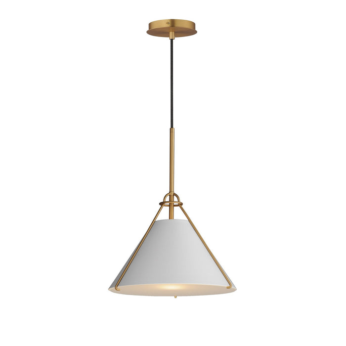 Maxim - 25229LFGNAB - One Light Pendant - Lucas - Light French Gray / Natural Aged Brass