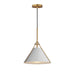 Maxim - 25229LFGNAB - One Light Pendant - Lucas - Light French Gray / Natural Aged Brass