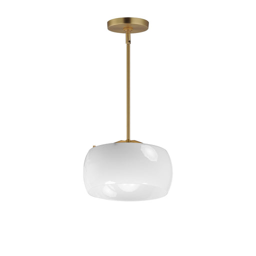 Glazed One Light Pendant White/Natural Aged Brass