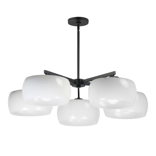 Glazed Five Light Chandelier White / Black