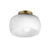Maxim - 26149WTNAB - One Light Flush Mount - Glazed - White/Natural Aged Brass