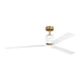 Visual Comfort Fan - 3PESM66BBSD - 66"Ceiling Fan - Peel Smart 66 LED - Burnished Brass
