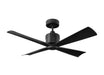 Visual Comfort Fan - 4LNCR44MBK - 44"Ceiling Fan - Launceton 44 - Midnight Black