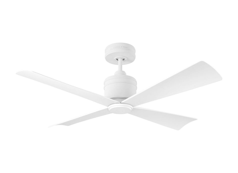 Visual Comfort Fan - 4LNCR44RZW - 44"Ceiling Fan - Launceton 44 - Matte White