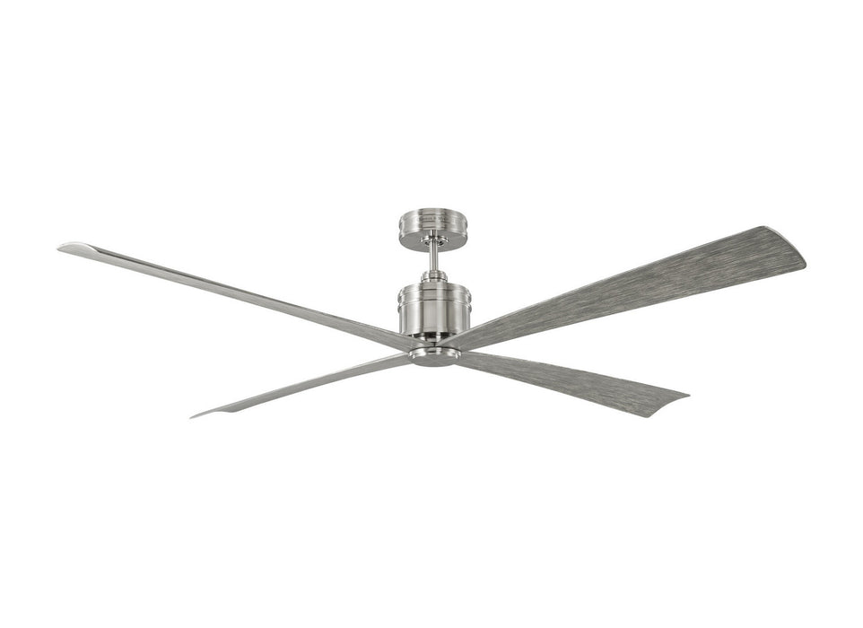 Visual Comfort Fan - 4LNCR72BS - 72"Ceiling Fan - Launceton 72 - Brushed Steel
