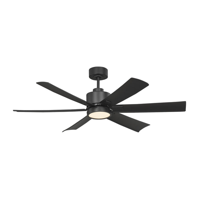 Generation Lighting - 6FLSM52MBKD - 52"Ceiling Fan - Flera Smart 52 LED - Midnight Black
