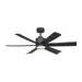 Generation Lighting - 6FLSM52MBKD - 52"Ceiling Fan - Flera Smart 52 LED - Midnight Black
