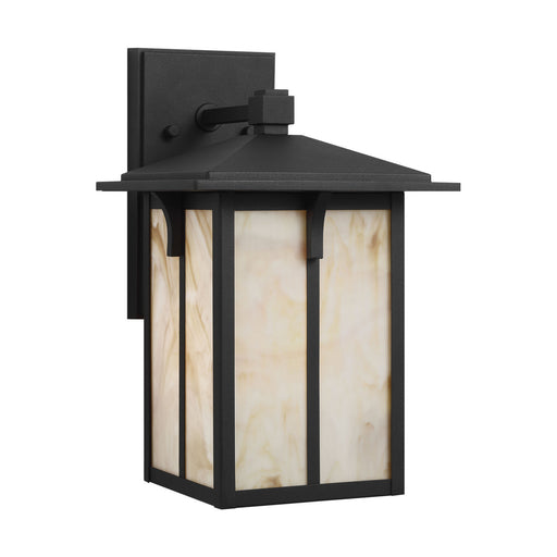 Tomek One Light Outdoor Wall Lantern Black
